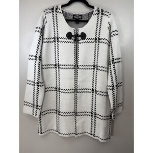 NWOT Windowpane Check Toggle Closure Sweater By Oliver O Size XL
